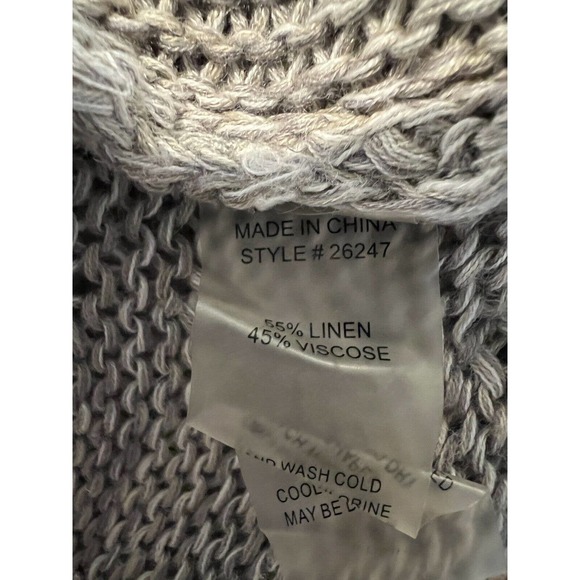 SOFT SURROUNDINGS Womens Sweater Gray Knit Wrap Front V-Neck Pullover Sz Small - Picture 5 of 5